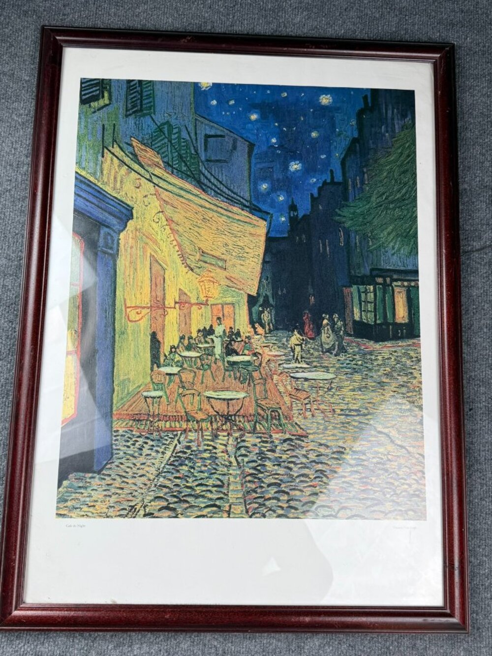 Framed Vincent Van Gogh "Café Terrace at Night" Art Print – 25 x 33 inches
